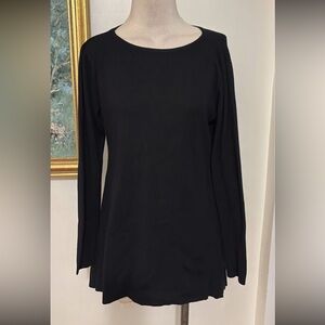 Whisper knits Elegant Black Long Sleeve Top